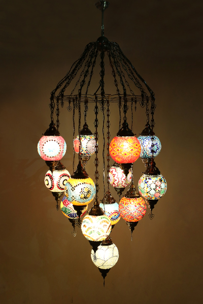 15in1 Antique Mosaic Laser Chandelier